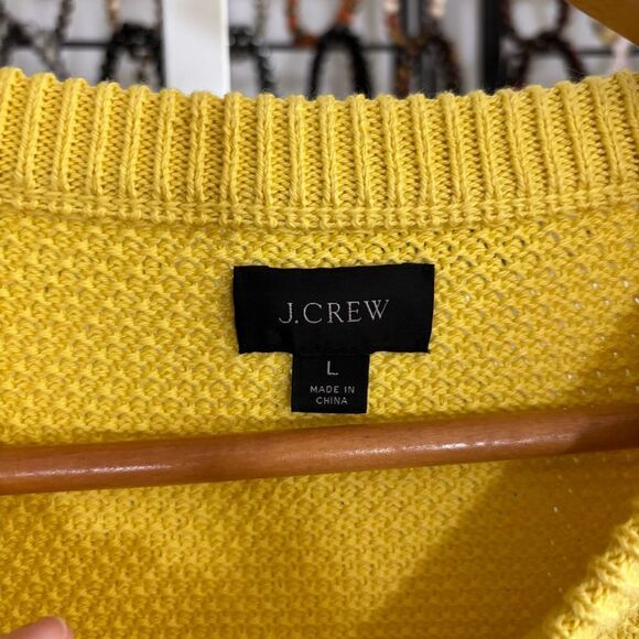 J. Crew Yellow Crewneck Sweater Classic Knit - Picture 2 of 7